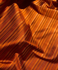 NEW Duchess Roxanne 100% Silk Taffeta Orange Red Rainbow Striped Fabric - Fancy Styles Fabric Pierre Frey Lee Jofa Brunschwig & Fils