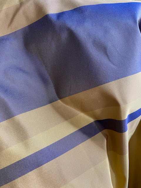 NEW Anabella's 100% Silk Taffeta Fabric with Periwinkle and Ecru Stripes - Fancy Styles Fabric Pierre Frey Lee Jofa Brunschwig & Fils
