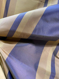 NEW Anabella's 100% Silk Taffeta Fabric with Periwinkle and Ecru Stripes - Fancy Styles Fabric Pierre Frey Lee Jofa Brunschwig & Fils