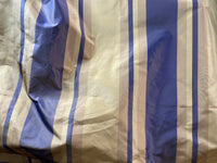 NEW Anabella's 100% Silk Taffeta Fabric with Periwinkle and Ecru Stripes - Fancy Styles Fabric Pierre Frey Lee Jofa Brunschwig & Fils