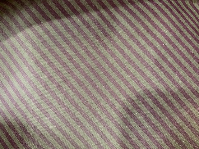 NEW Lady Bernadette 100% Silk Taffeta Fabric with Burgundy Red and Sage Green Stripes - Fancy Styles Fabric Pierre Frey Lee Jofa Brunschwig & Fils