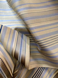 NEW Sir Thomas 100% Silk Taffeta Fabric with Pastel Blue, Cream, and Navy Stripes - Fancy Styles Fabric Pierre Frey Lee Jofa Brunschwig & Fils