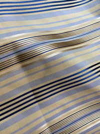 NEW Sir Thomas 100% Silk Taffeta Fabric with Pastel Blue, Cream, and Navy Stripes - Fancy Styles Fabric Pierre Frey Lee Jofa Brunschwig & Fils
