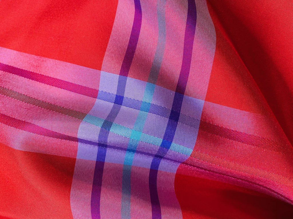 NEW Lady Alexandra 100% Silk Taffeta Red and Purple Plaid Tartan Fabric - Fancy Styles Fabric Pierre Frey Lee Jofa Brunschwig & Fils