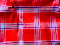 NEW Lady Alexandra 100% Silk Taffeta Red and Purple Plaid Tartan Fabric - Fancy Styles Fabric Pierre Frey Lee Jofa Brunschwig & Fils