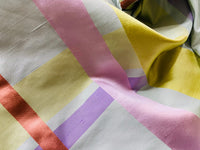 NEW Duchess Philippa 100% Silk Taffeta Plaid Tartan with Satin Ribbon Stripes in Light Blue, Lavender, Salmon, and Pink - Fancy Styles Fabric Pierre Frey Lee Jofa Brunschwig & Fils