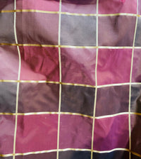 NEW Contessa Lucia 100% Silk Taffeta Plaid Tartan Berry and Gold Fabric - Fancy Styles Fabric Pierre Frey Lee Jofa Brunschwig & Fils