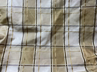 NEW Lady Beatrice 100% Silk Taffeta Plaid Tartan Satin Ribbon Striped Fabric in Gold and Cream - Fancy Styles Fabric Pierre Frey Lee Jofa Brunschwig & Fils