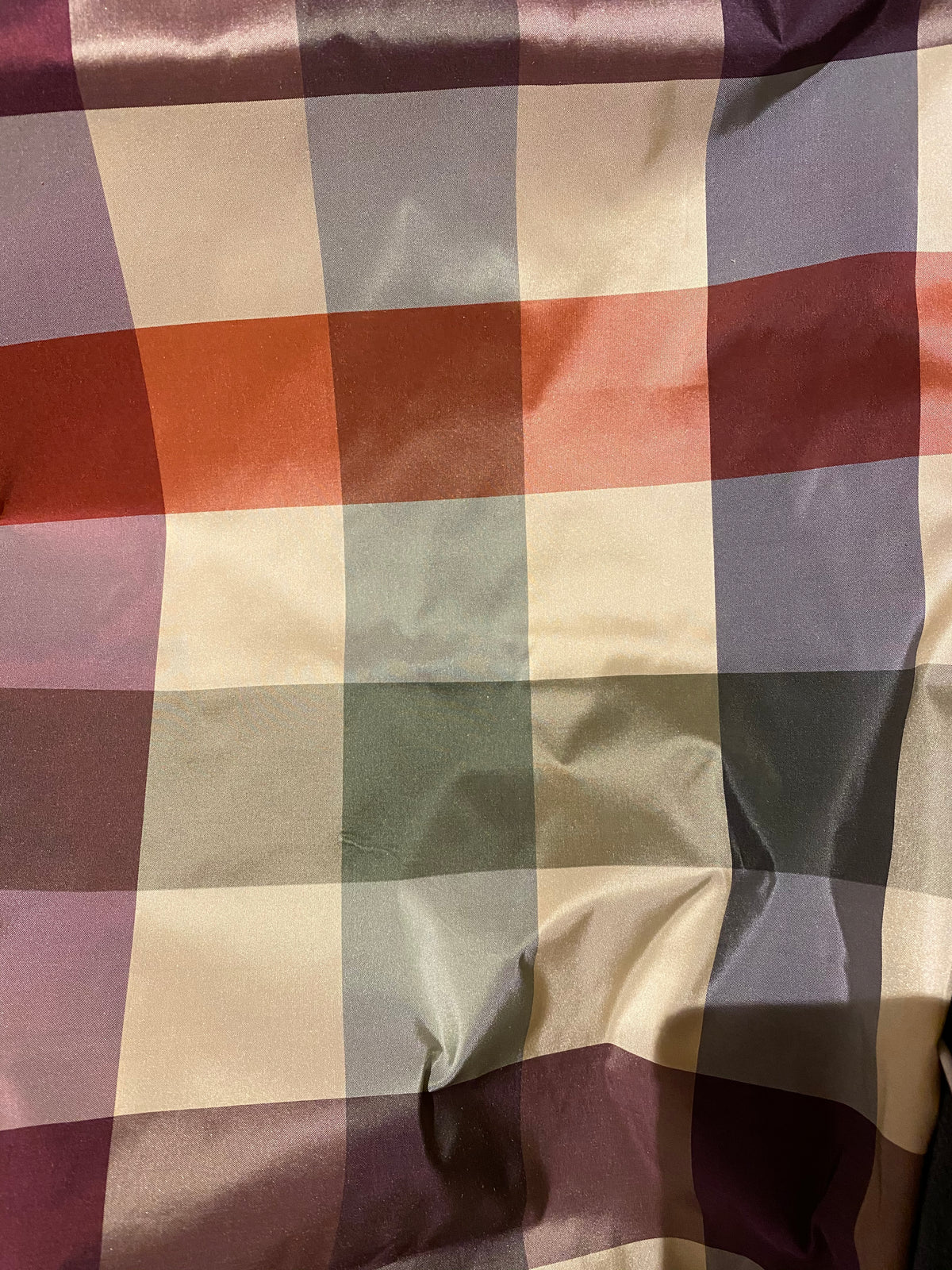 New Lady Emma 100% Silk Taffeta Plaid Tartan Check Autumn Rainbow Fabric - Fancy Styles Fabric Pierre Frey Lee Jofa Brunschwig & Fils