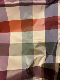 New Lady Emma 100% Silk Taffeta Plaid Tartan Check Autumn Rainbow Fabric - Fancy Styles Fabric Pierre Frey Lee Jofa Brunschwig & Fils
