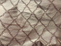 NEW Queen Mary 100% Silk Dupioni Fabric with Diamond Leaf Motif in Pewter - Fancy Styles Fabric Pierre Frey Lee Jofa Brunschwig & Fils