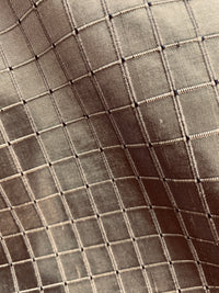 NEW Lady Victoria 100% Silk Dupioni Rectangle Motif in Pewter - Fancy Styles Fabric Pierre Frey Lee Jofa Brunschwig & Fils