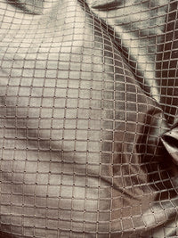 NEW Lady Victoria 100% Silk Dupioni Rectangle Motif in Pewter - Fancy Styles Fabric Pierre Frey Lee Jofa Brunschwig & Fils