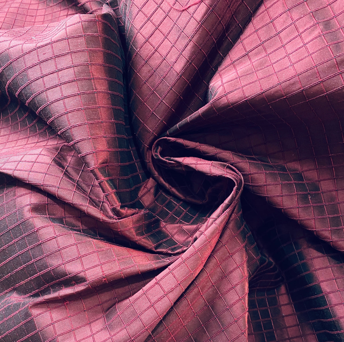 NEW Lady Doreen 100% Silk Dupioni Rectangle Motif in Mulberry - Fancy Styles Fabric Pierre Frey Lee Jofa Brunschwig & Fils
