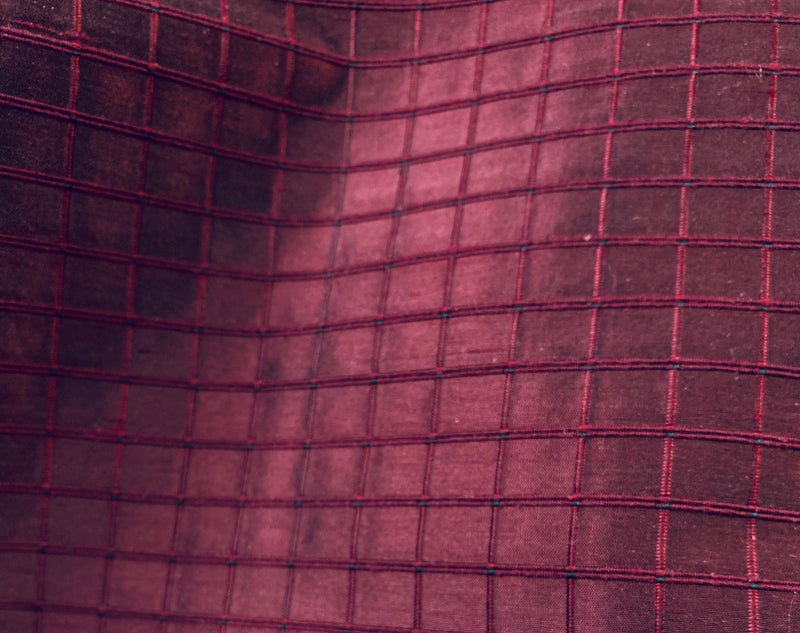 NEW Lady Doreen 100% Silk Dupioni Rectangle Motif in Mulberry - Fancy Styles Fabric Pierre Frey Lee Jofa Brunschwig & Fils