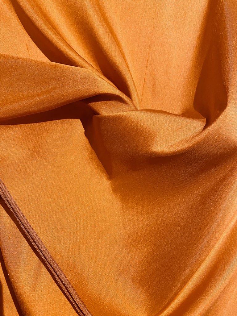 NEW Duchess Mable 100% Silk Dupioni Solid Orange Fabric - Fancy Styles Fabric Pierre Frey Lee Jofa Brunschwig & Fils