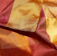 NEW Lady Harper 100% Silk Habotai Checkered Plaid Fabric in Red, Orange, and Yellow - Fancy Styles Fabric Pierre Frey Lee Jofa Brunschwig & Fils