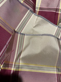 NEW Miss Dorothy 100% Silk Taffeta Plaid Tartan Fabric in White Cream and Burgundy Red - Fancy Styles Fabric Pierre Frey Lee Jofa Brunschwig & Fils