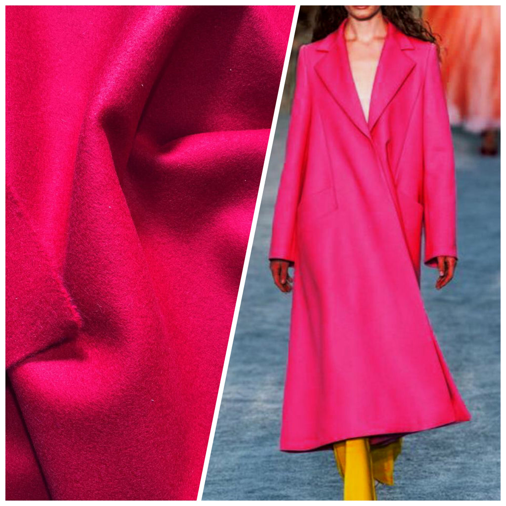 NEW Miss Elle Designer 100% Felted Wool Fuchsia Pink Coat Fabric - Fancy Styles Fabric Pierre Frey Lee Jofa Brunschwig & Fils