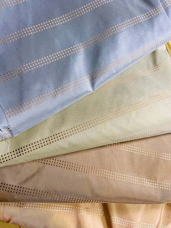 NEW! Lady Amalie 100% Silk Taffeta Fabric - Taupe Gray with Gold Dot Stripes - Fancy Styles Fabric Pierre Frey Lee Jofa Brunschwig & Fils