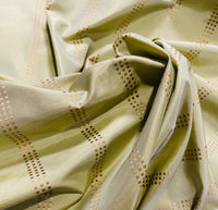 NEW! Lady Amalie 100% Silk Taffeta Fabric - Light Dusty Pistachio Green with Gold Dot Stripes - Fancy Styles Fabric Pierre Frey Lee Jofa Brunschwig & Fils