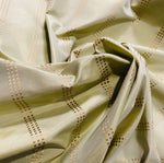 NEW! Lady Amalie 100% Silk Taffeta Fabric - Light Dusty Pistachio Green with Gold Dot Stripes - Fancy Styles Fabric Pierre Frey Lee Jofa Brunschwig & Fils
