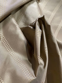 NEW! Lady Amalie 100% Silk Taffeta Fabric - Taupe Gray with Gold Dot Stripes - Fancy Styles Fabric Pierre Frey Lee Jofa Brunschwig & Fils