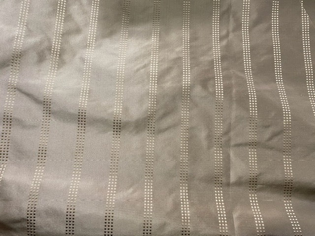 NEW! Lady Amalie 100% Silk Taffeta Fabric - Taupe Gray with Gold Dot Stripes - Fancy Styles Fabric Pierre Frey Lee Jofa Brunschwig & Fils