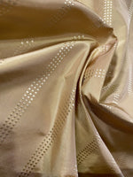 NEW! Lady Amalie 100% Silk Taffeta Fabric - Pale Gold with Gold Dot Stripes - Fancy Styles Fabric Pierre Frey Lee Jofa Brunschwig & Fils
