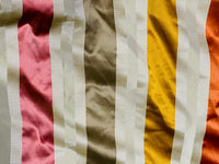 NEW Princess Eloise 100% Silk Taffeta Fabric with Autumn Rainbow Ribbon Stripes - Fancy Styles Fabric Pierre Frey Lee Jofa Brunschwig & Fils