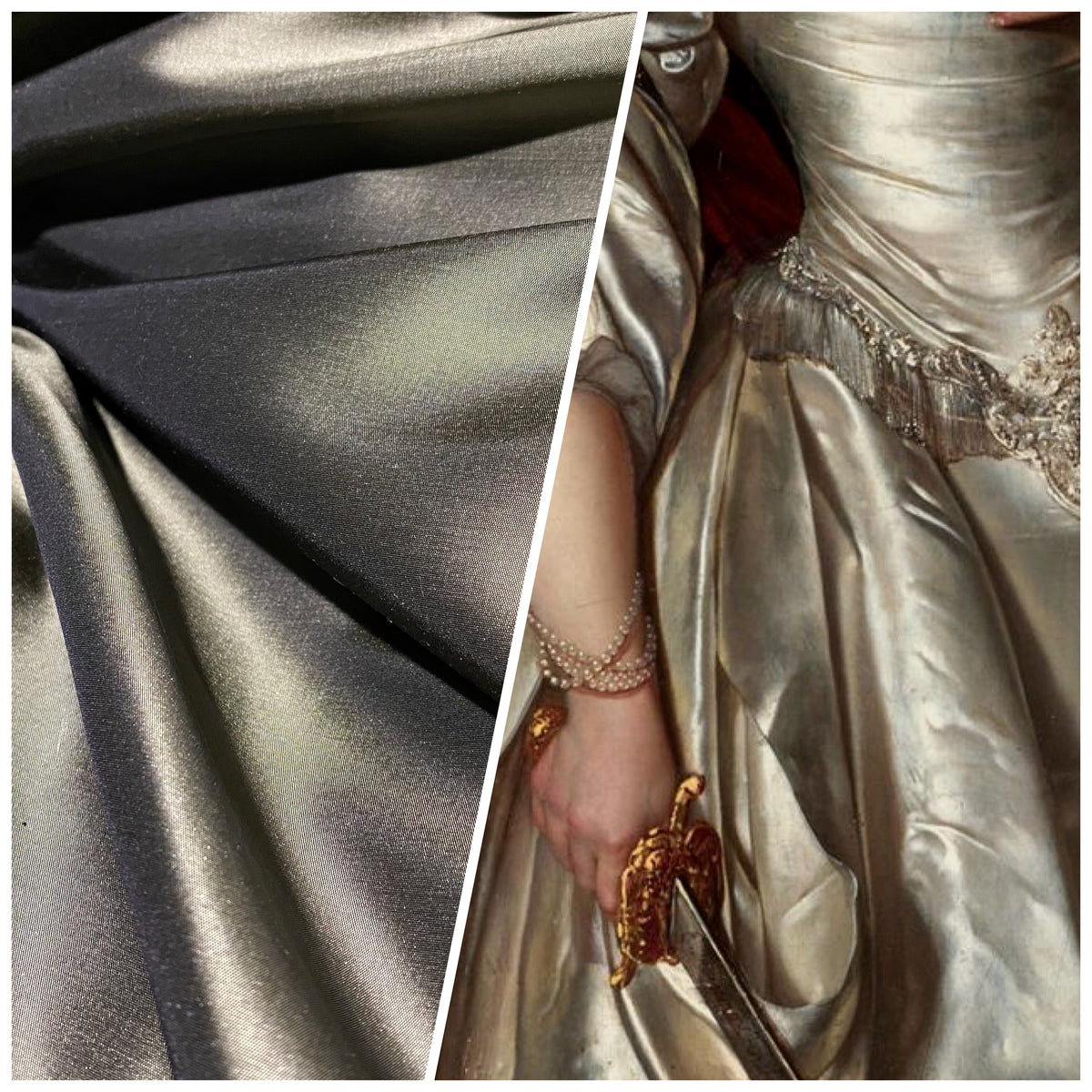 NEW Lady Lisa 100% Silk Taffeta Fabric Solid Pewter - Fancy Styles Fabric Pierre Frey Lee Jofa Brunschwig & Fils