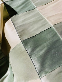 NEW Lady Tabitha 100% Silk Checkered Plaid Dupioni Fabric Green and Cream with Pintuck Detail - Fancy Styles Fabric Pierre Frey Lee Jofa Brunschwig & Fils