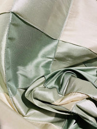 NEW Lady Tabitha 100% Silk Checkered Plaid Dupioni Fabric Green and Cream with Pintuck Detail - Fancy Styles Fabric Pierre Frey Lee Jofa Brunschwig & Fils