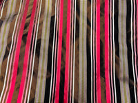 NEW Lady Elenore 100% Silk Taffeta Fabric With Brown and Red Satin Ribbon Stripes - Fancy Styles Fabric Pierre Frey Lee Jofa Brunschwig & Fils