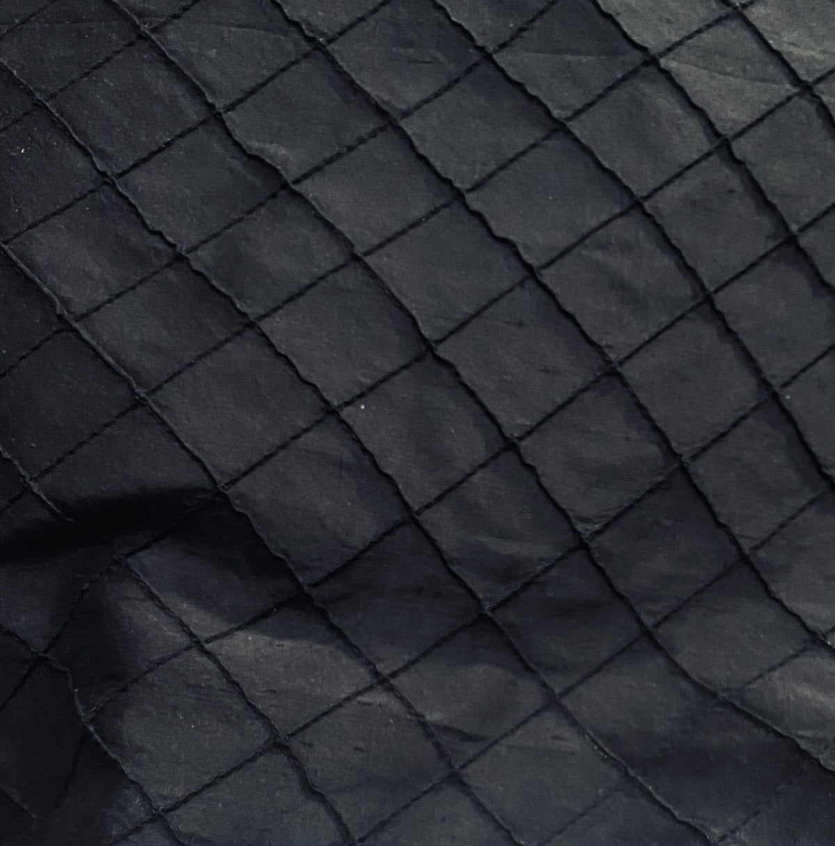 NEW Lady Morgan 100% Silk Dupioni Pintuck Diamond Black Fabric- SB_5_31 - Fancy Styles Fabric Pierre Frey Lee Jofa Brunschwig & Fils