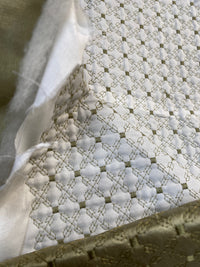NEW Princess Amy 100% Silk Taffeta Quilted Petticoat Fabric with Cotton Batting in Dusty Pistachio Green - Fancy Styles Fabric Pierre Frey Lee Jofa Brunschwig & Fils