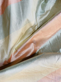 NEW Lady Ann 100% Silk Dupioni French Pastel Stripes Fabric in Icy Pink, Blue, and Champagne - Fancy Styles Fabric Pierre Frey Lee Jofa Brunschwig & Fils