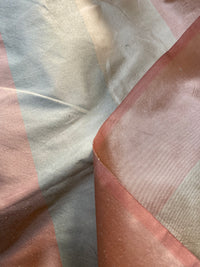 NEW Lady Ann 100% Silk Dupioni French Pastel Stripes Fabric in Icy Pink, Blue, and Champagne - Fancy Styles Fabric Pierre Frey Lee Jofa Brunschwig & Fils