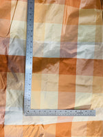 NEW Lady Melissa 100% Silk Taffeta Plaid Tartan Checkered Fabric Tone on Tone Peach - Fancy Styles Fabric Pierre Frey Lee Jofa Brunschwig & Fils