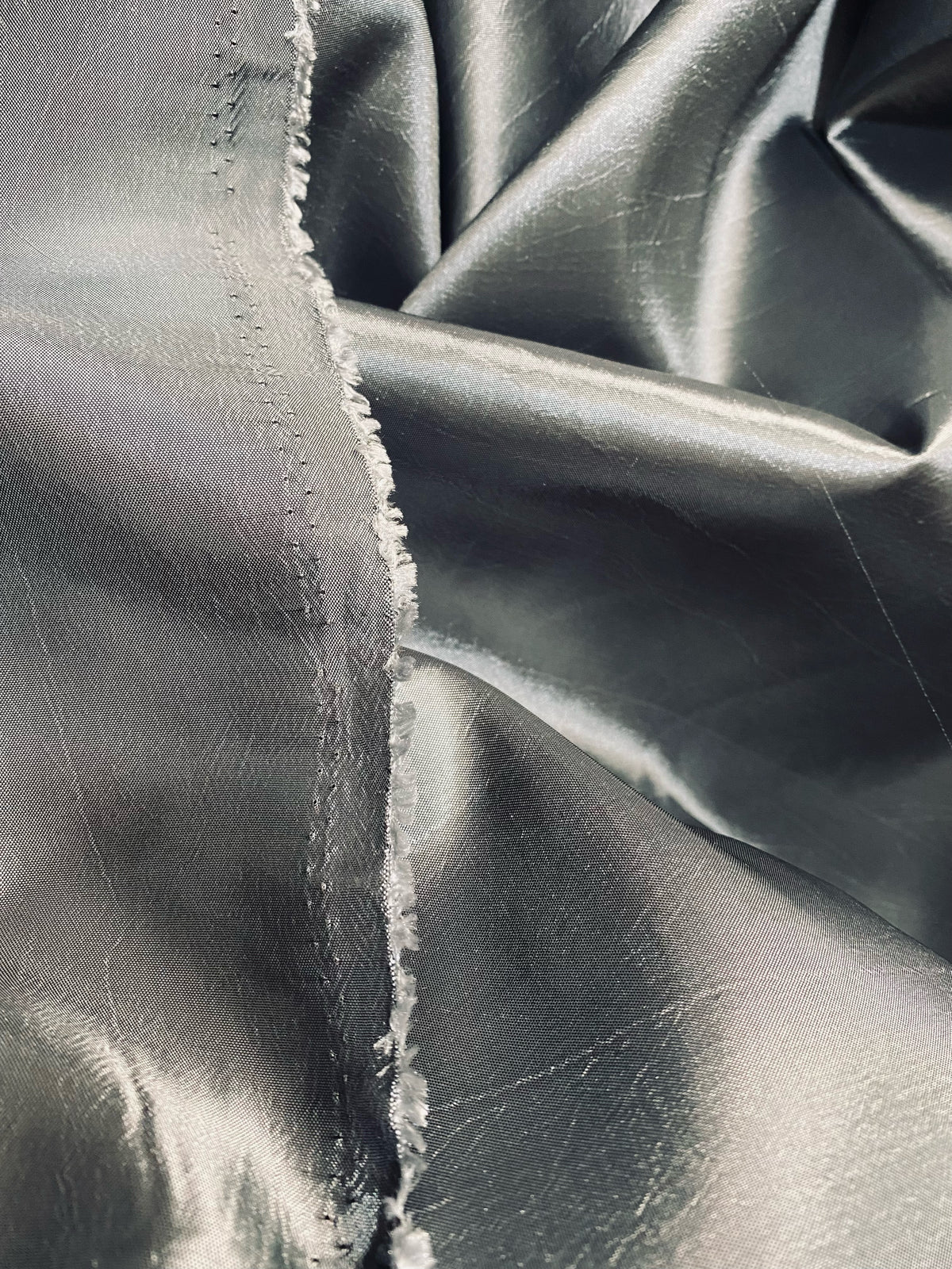 NEW Queen Unn Designer “Faux Silk” Fabric in Liquid Silver - Fancy Styles Fabric Pierre Frey Lee Jofa Brunschwig & Fils