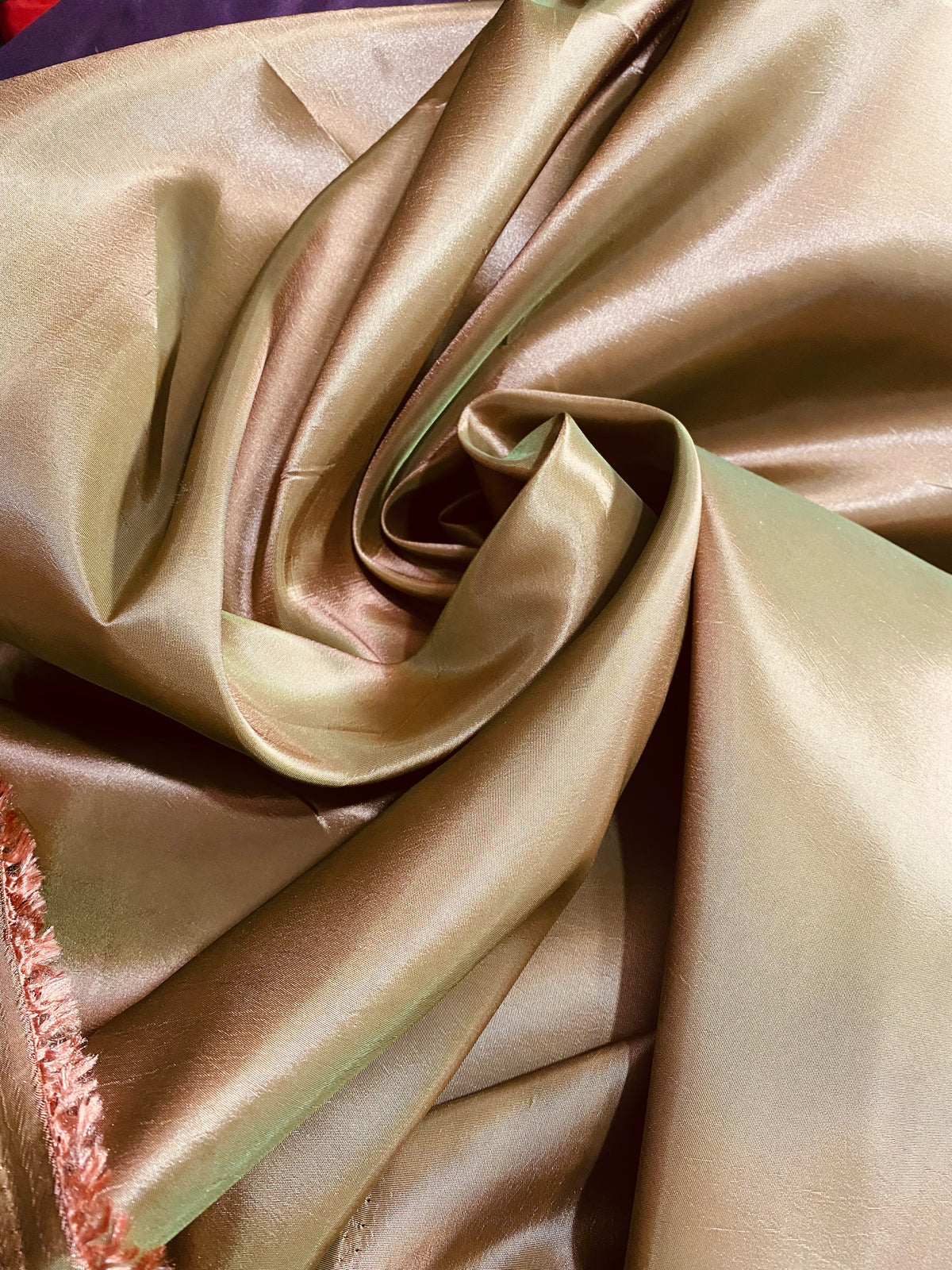 NEW Duchess Davis Designer “Faux Silk” Fabric Pink with Green Iridescence - Fancy Styles Fabric Pierre Frey Lee Jofa Brunschwig & Fils