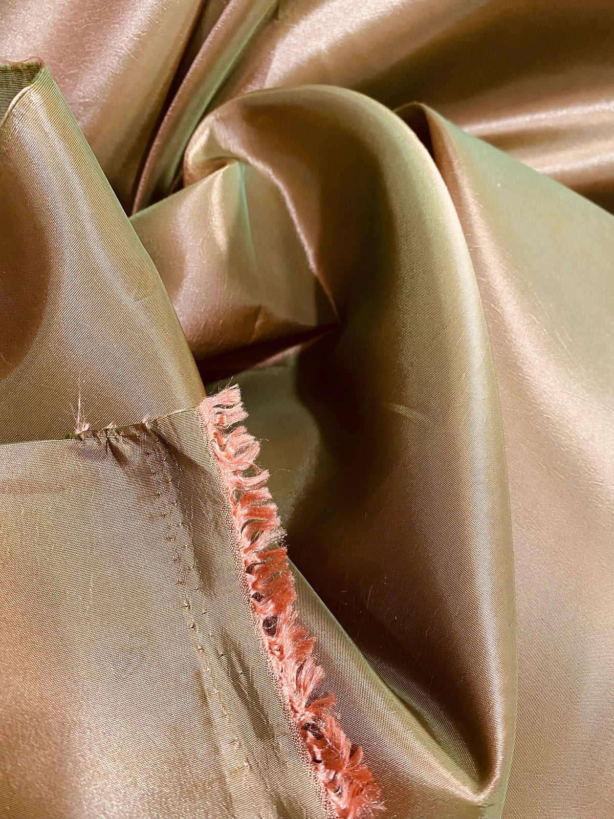 NEW Duchess Davis Designer “Faux Silk” Fabric Pink with Green Iridescence - Fancy Styles Fabric Pierre Frey Lee Jofa Brunschwig & Fils