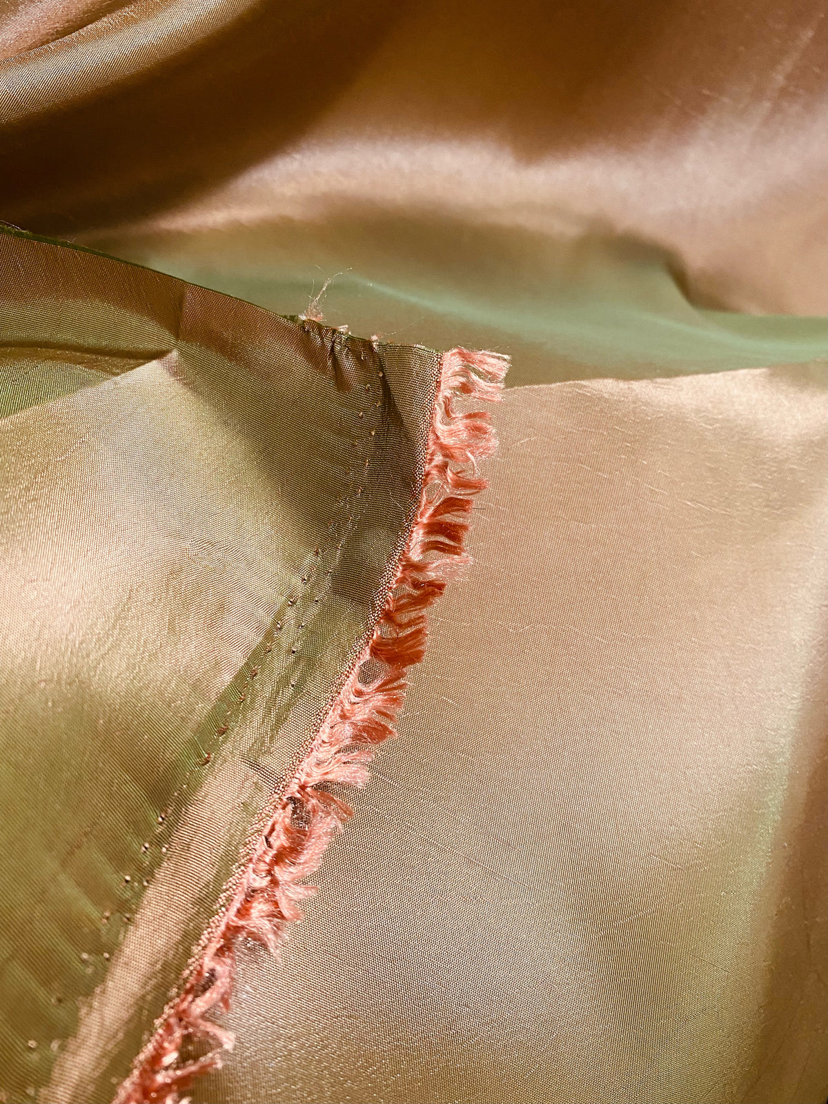 NEW Duchess Davis Designer “Faux Silk” Fabric Pink with Green Iridescence - Fancy Styles Fabric Pierre Frey Lee Jofa Brunschwig & Fils