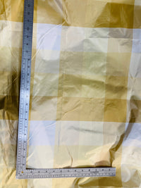 NEW Lady Melissa 100% Silk Taffeta Plaid Tartan Checkered Fabric Tone on Tone Butter Yellow - Fancy Styles Fabric Pierre Frey Lee Jofa Brunschwig & Fils