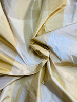 NEW Lady Melissa 100% Silk Taffeta Plaid Tartan Checkered Fabric Tone on Tone Butter Yellow - Fancy Styles Fabric Pierre Frey Lee Jofa Brunschwig & Fils