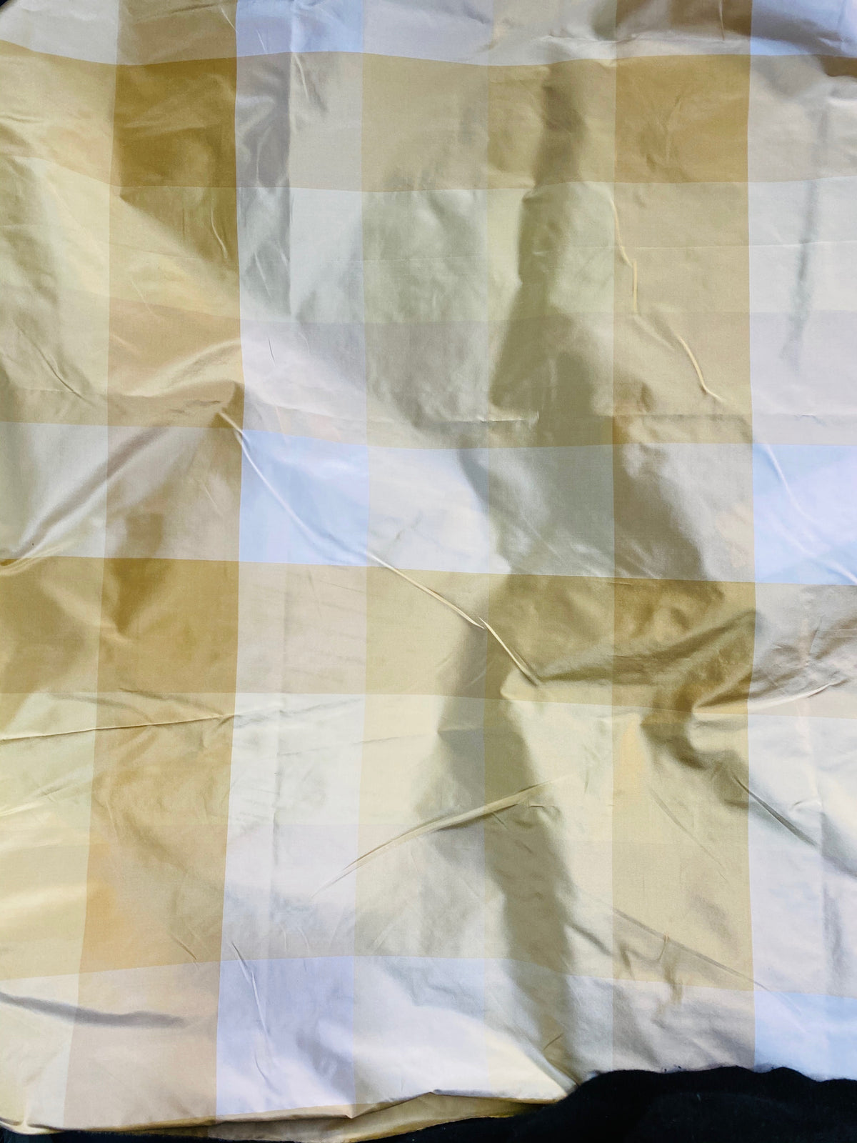 NEW Lady Melissa 100% Silk Taffeta Plaid Tartan Checkered Fabric Tone on Tone Butter Yellow - Fancy Styles Fabric Pierre Frey Lee Jofa Brunschwig & Fils