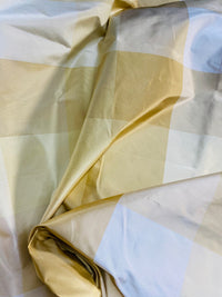 NEW Lady Melissa 100% Silk Taffeta Plaid Tartan Checkered Fabric Tone on Tone Butter Yellow - Fancy Styles Fabric Pierre Frey Lee Jofa Brunschwig & Fils