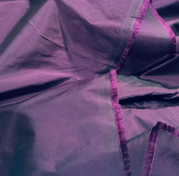 NEW Lady Frank Light Designer “Faux Silk” Taffeta Fabric Made in Italy Purple with Black Iridescence - Fancy Styles Fabric Pierre Frey Lee Jofa Brunschwig & Fils