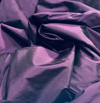 NEW Lady Frank Light Designer “Faux Silk” Taffeta Fabric Made in Italy Purple with Black Iridescence - Fancy Styles Fabric Pierre Frey Lee Jofa Brunschwig & Fils