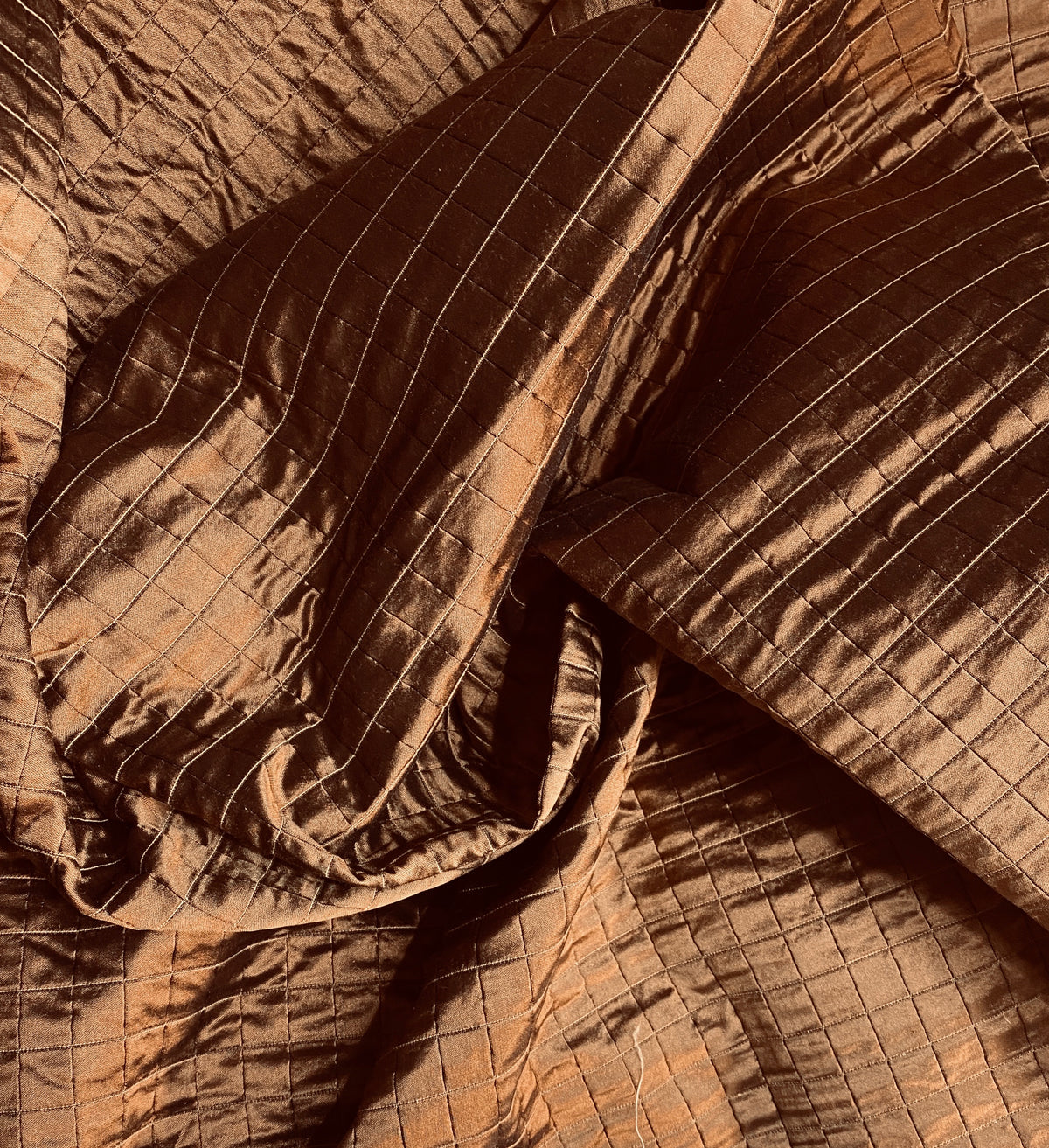 NEW Lady Celestine 100% Silk Taffeta Quilted Petticoat Fabric No Batting with Cotton Backing Chocolate Brown - Fancy Styles Fabric Pierre Frey Lee Jofa Brunschwig & Fils